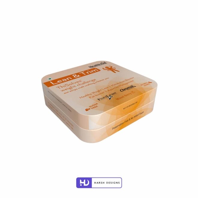Health Aid Lean & Trim Weight Loss Oral Strips Tin Box Design, Product Design, Package Design and 3D Modeling Service in Hyderabad (2)