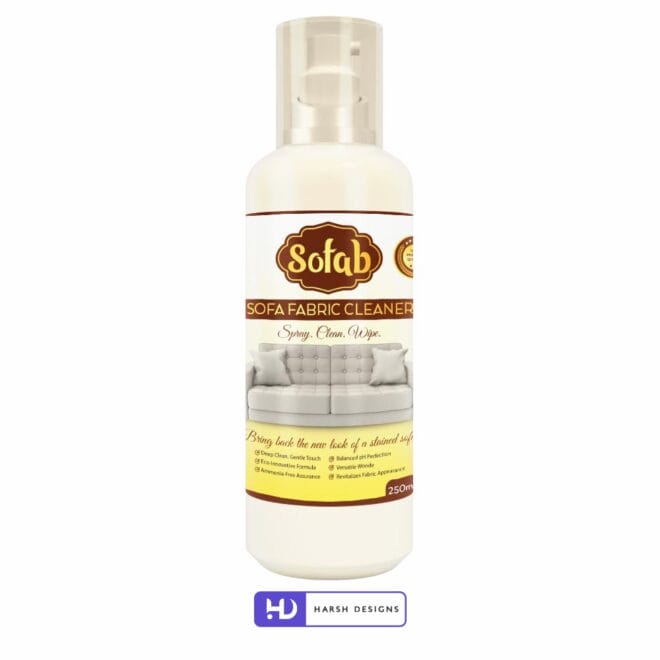 Sofab Sofa Fabric Cleaner Label Design, Product Design, Package Design and Packaging Design Service in Hyderabad (1)